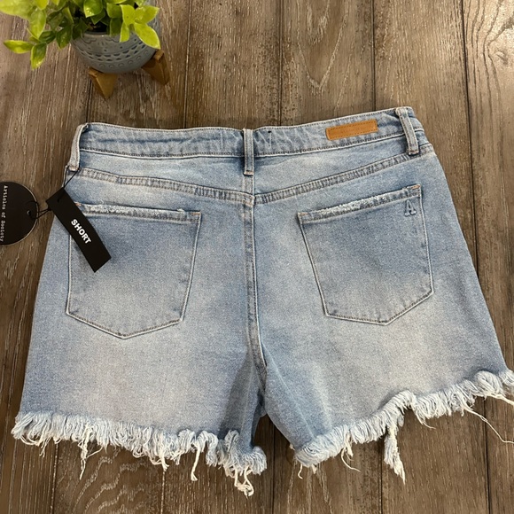Articles Of Society Light Blue Distressed Jean Shorts - Picture 7 of 11